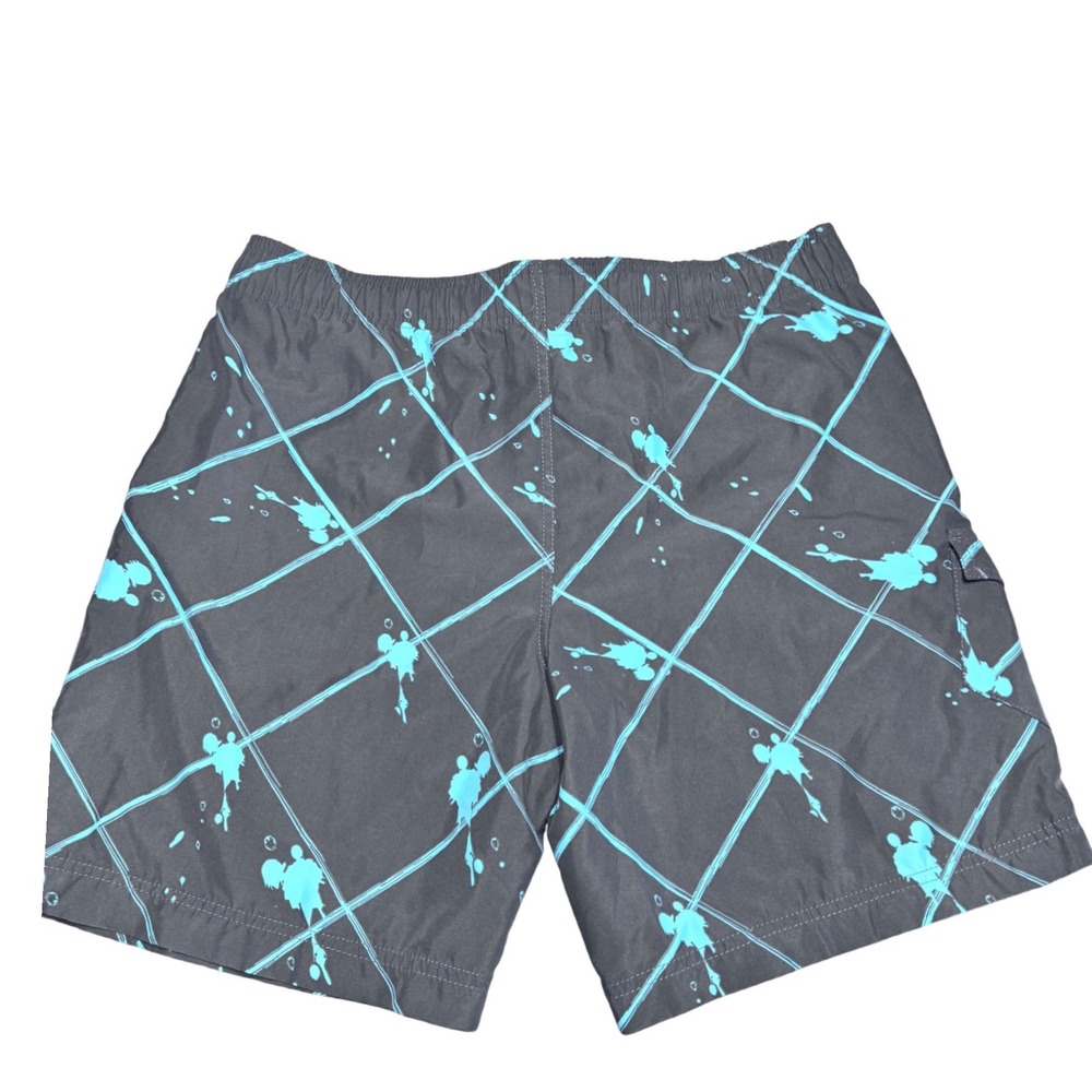 Maui and Sons Board Shorts Teal Splatter Print Gray Swim‎ Trunks Mens Large